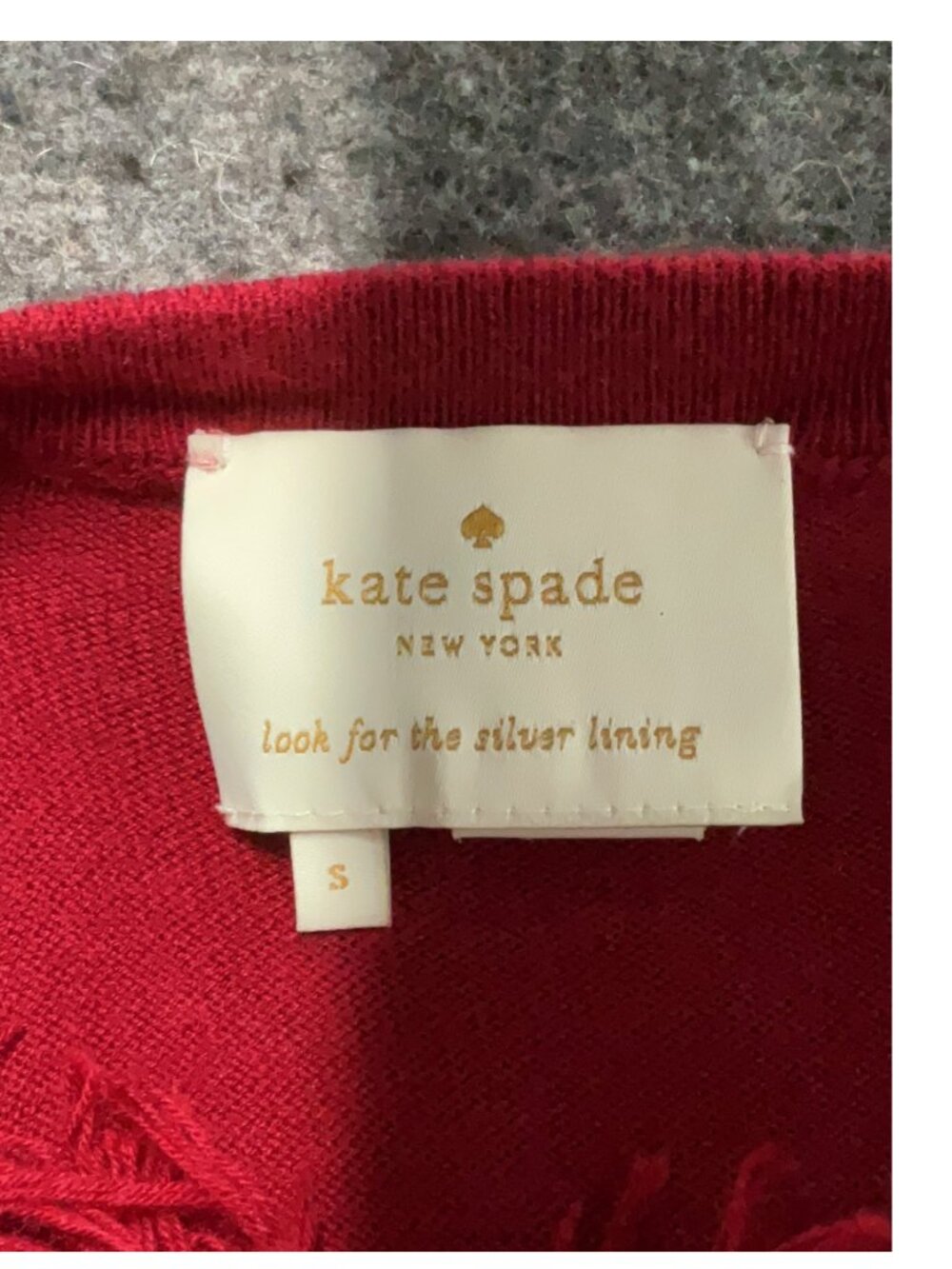 Kate Spade Crimson Fringe Sweater Wool Dress Size S - Picture 4 of 6